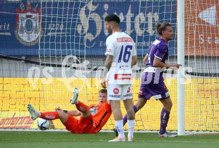 Fussball Bundesliga. Play-off. SK Austria Klagenfurt gegen FK Austria Wien.  Torjubel Patrick Greil (Klagenfurt). Klagenfurt, am 15.5.2022.
Foto: Kuess
www.qspictures.net
---
pressefotos, pressefotografie, kuess, qs, qspictures, sport, bild, bilder, bilddatenbank