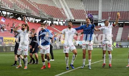 Fussball Bundesliga. Play-off. SK Austria Klagenfurt gegen FK Austria Wien.  Jubel  (Wien). Klagenfurt, am 15.5.2022.
Foto: Kuess
www.qspictures.net
---
pressefotos, pressefotografie, kuess, qs, qspictures, sport, bild, bilder, bilddatenbank