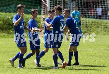 Fussball 1. Klasse C. Oberes Metnitztal gegen Treibach 1b.  Torjubel Samuel Mario Lauhard  (Treibach).  Grades, am 4.6.2022.
Foto: Kuess
---
pressefotos, pressefotografie, kuess, qs, qspictures, sport, bild, bilder, bilddatenbank