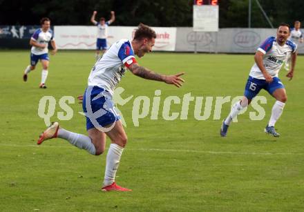 Fussball Regionalliga. Treibach gegen Kalsdorf.  Torjubel  Kevin Vaschauner (Treibach). Treibach, am 10.6.2022.
Foto: Kuess
---
pressefotos, pressefotografie, kuess, qs, qspictures, sport, bild, bilder, bilddatenbank