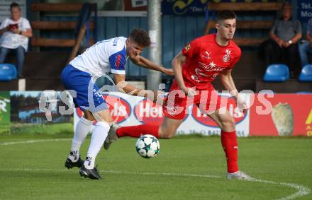 Fussball Regionalliga. Treibach gegen Kalsdorf.   Philipp Hoeberl  (Treibach),   Anel Hajric (Kalsdorf). Treibach, am 10.6.2022.
Foto: Kuess
---
pressefotos, pressefotografie, kuess, qs, qspictures, sport, bild, bilder, bilddatenbank