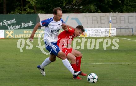 Fussball Regionalliga. Treibach gegen Kalsdorf.  Bernhard Walzl (Treibach),   Paul Sarac (Kalsdorf). Treibach, am 10.6.2022.
Foto: Kuess
---
pressefotos, pressefotografie, kuess, qs, qspictures, sport, bild, bilder, bilddatenbank