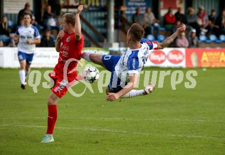 Fussball Regionalliga. Treibach gegen Kalsdorf.  Kevin Vaschauner  (Treibach), Fabian Maurice Neuhold  (Kalsdorf). Treibach, am 10.6.2022.
Foto: Kuess
---
pressefotos, pressefotografie, kuess, qs, qspictures, sport, bild, bilder, bilddatenbank