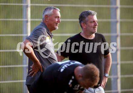 Fussball Testspiel. SK Austria Klagenfurt gegen VSV.  Trainer Peter Pacult, Matthias Imhof (Klagenfurt). Klagenfurt, am 29.6.2022.
Foto: Kuess
www.qspictures.net
---
pressefotos, pressefotografie, kuess, qs, qspictures, sport, bild, bilder, bilddatenbank