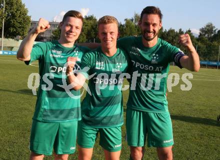 Fussball Europeada. Team Kaernten Koroska.  Florian Verdel, Marjan Ogris-Martic, Patrick Lausegger. Klagenfurt, am 30.6.2022.
Foto: Kuess
---
pressefotos, pressefotografie, kuess, qs, qspictures, sport, bild, bilder, bilddatenbank