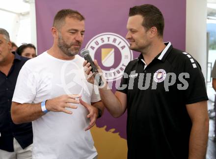 Fussball Bundesliga. Saison Kick-off 2022/23. SK Austria Klagenfurt.   Zeljko Karajica, Patrick Jochum. Klagenfurt, am 5.7.2022.
Foto: Kuess
---
pressefotos, pressefotografie, kuess, qs, qspictures, sport, bild, bilder, bilddatenbank