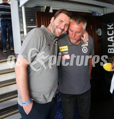 Fussball Bundesliga. Saison Kick-off 2022/23. SK Austria Klagenfurt.   Matthias Linnenbruegger, Trainer Peter Pacult. Klagenfurt, am 5.7.2022.
Foto: Kuess
---
pressefotos, pressefotografie, kuess, qs, qspictures, sport, bild, bilder, bilddatenbank