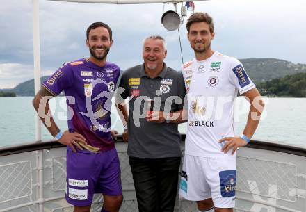 Fussball Bundesliga. Saison Kick-off 2022/23. SK Austria Klagenfurt.   Markus Pink, Trainer Peter Pacult, Thorsten Mahrer. Klagenfurt, am 5.7.2022.
Foto: Kuess
---
pressefotos, pressefotografie, kuess, qs, qspictures, sport, bild, bilder, bilddatenbank