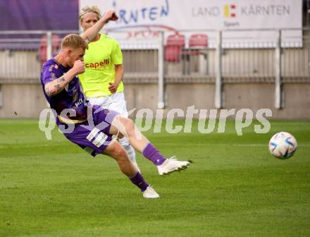 Fussball Testspiel. SK Austria Klagenfurt gegen Kaerntner Auswahl. Jonas Arweiler  (Austria Klagenfurt). KLagenfurt, am 9.7.2022.
Foto: Kuess
---
pressefotos, pressefotografie, kuess, qs, qspictures, sport, bild, bilder, bilddatenbank