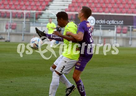 Fussball Testspiel. SK Austria Klagenfurt gegen Kaerntner Auswahl. Till Schumacher (Austria Klagenfurt), Sandro  (Auswahl). KLagenfurt, am 9.7.2022.
Foto: Kuess
---
pressefotos, pressefotografie, kuess, qs, qspictures, sport, bild, bilder, bilddatenbank