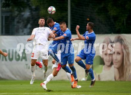 Fussball. OEFB Cup. SAK gegen Wiener Sport-Club. Zoran Vukovic, Marko Mitrovic, Darjan Aleksic, (SAK),  Miroslav Milosevic   (Wiener Sport-Club). Klagenfurt, 15.7.2022.
Foto: Kuess
---
pressefotos, pressefotografie, kuess, qs, qspictures, sport, bild, bilder, bilddatenbank