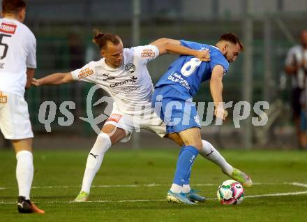 Fussball. OEFB Cup. SAK gegen Wiener Sport-Club. Kristjan Sredojevic,  (SAK),  Juergen Csandl  (Wiener Sport-Club). Klagenfurt, 15.7.2022.
Foto: Kuess
---
pressefotos, pressefotografie, kuess, qs, qspictures, sport, bild, bilder, bilddatenbank