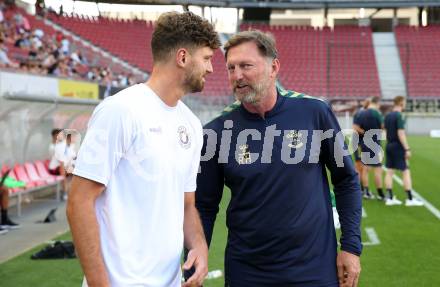 Fussball Testspiel. SK Austria Klagenfurt gegen FC Southampton.   Patrick Hasenhuettl (Klagenfurt) Trainer Ralph Hasenhuettl (Southampton). Klagenfurt, am 18.7.2022. 
Foto: Kuess

---
pressefotos, pressefotografie, kuess, qs, qspictures, sport, bild, bilder, bilddatenbank