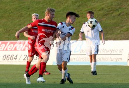 Fussball. Unterliga Ost. St. Veit gegen Sirnitz.  Julian Hufnagl (St. Veit),  Martin Hinteregger  (Sirnitz). St. Veit, 22.7.2022.
Foto: Kuess
---
pressefotos, pressefotografie, kuess, qs, qspictures, sport, bild, bilder, bilddatenbank