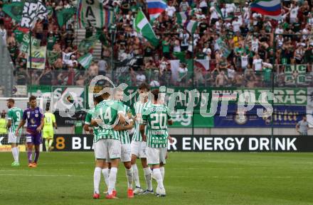 Fussball. Bundesliga. Austria Klagenfurt gegen Rapid Wien. Jubel (Rapid).  Klagenfurt, 31.7.2022.
Foto: Kuess
---
pressefotos, pressefotografie, kuess, qs, qspictures, sport, bild, bilder, bilddatenbank