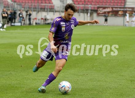 Fussball Bundesliga.  SK Austria Klagenfurt gegen SV Guntamatic Ried.  Simon Straudi (Klagenfurt). Klagenfurt, am 13.8.2022. 
Foto: Kuess

---
pressefotos, pressefotografie, kuess, qs, qspictures, sport, bild, bilder, bilddatenbank