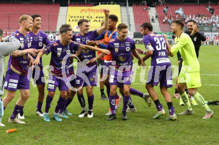 Fussball Bundesliga.  SK Austria Klagenfurt gegen SV Guntamatic Ried.  Jubel Austria. Klagenfurt, am 13.8.2022. 
Foto: Kuess

---
pressefotos, pressefotografie, kuess, qs, qspictures, sport, bild, bilder, bilddatenbank