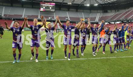 Fussball Bundesliga.  SK Austria Klagenfurt gegen SV Guntamatic Ried.   Jubel Austria. Klagenfurt, am 13.8.2022. 
Foto: Kuess

---
pressefotos, pressefotografie, kuess, qs, qspictures, sport, bild, bilder, bilddatenbank