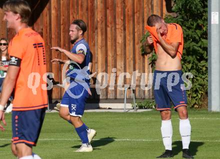 Fussball. Unterliga West. Dellach Gail gegen Penk.   Torjubel Maximilian Wastian (Dellach). Dellach im Gailtal, am 14.8.2022.
Foto: Kuess
---
pressefotos, pressefotografie, kuess, qs, qspictures, sport, bild, bilder, bilddatenbank