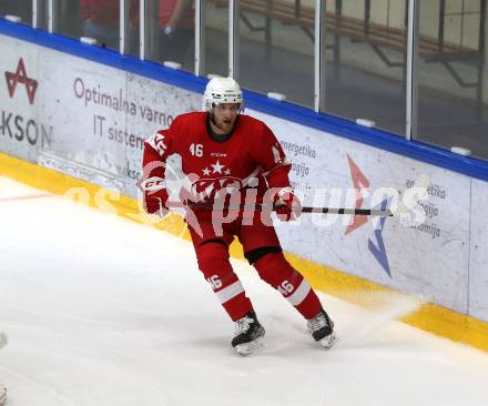 Eishockey. Teststpiel. KAC gegen EC Bad Nauheim.    Bischofsberger Johannes (KAC). Bled 21.8.2022.
Foto: Kuess
---
pressefotos, pressefotografie, kuess, qs, qspictures, sport, bild, bilder, bilddatenbank