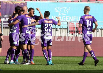 Fussball Bundesliga.  SK Austria Klagenfurt gegen FK Austria Wien.  Torjubel Markus Pink  (Klagenfurt). Klagenfurt, am 28.8.2022. 
Foto: Kuess

---
pressefotos, pressefotografie, kuess, qs, qspictures, sport, bild, bilder, bilddatenbank