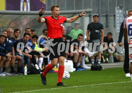 Fussball Bundesliga.  SK Austria Klagenfurt gegen FK Austria Wien.  Schiedsrichter Markus Hameter.  Klagenfurt, am 28.8.2022. 
Foto: Kuess

---
pressefotos, pressefotografie, kuess, qs, qspictures, sport, bild, bilder, bilddatenbank