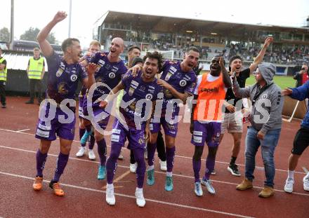 Fussball Bundesliga.  WAC gegen SK Austria Klagenfurt. Jubel Austria  (Klagenfurt). Wolfsberg, am 4.9..2022. 
Foto: Kuess

---
pressefotos, pressefotografie, kuess, qs, qspictures, sport, bild, bilder, bilddatenbank