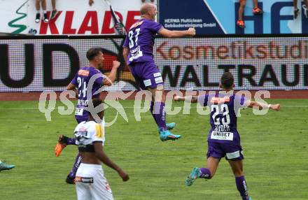 Fussball Bundesliga.  WAC gegen SK Austria Klagenfurt.  Torjubel Nicolas Wimmer (Klagenfurt). Wolfsberg, am 4.9..2022. 
Foto: Kuess

---
pressefotos, pressefotografie, kuess, qs, qspictures, sport, bild, bilder, bilddatenbank