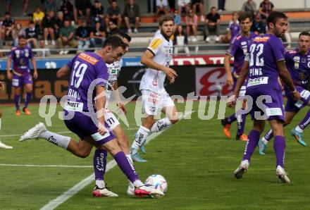 Fussball Bundesliga.  WAC gegen SK Austria Klagenfurt.  Andrew Irving (Klagenfurt). Wolfsberg, am 4.9..2022. 
Foto: Kuess

---
pressefotos, pressefotografie, kuess, qs, qspictures, sport, bild, bilder, bilddatenbank