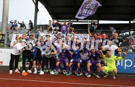 Fussball Bundesliga.  WAC gegen SK Austria Klagenfurt.  Jubel Austria  (Klagenfurt). Wolfsberg, am 4.9..2022.  
Foto: Kuess

---
pressefotos, pressefotografie, kuess, qs, qspictures, sport, bild, bilder, bilddatenbank