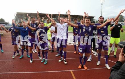 Fussball Bundesliga.  WAC gegen SK Austria Klagenfurt. Jubel Austria  (Klagenfurt). Wolfsberg, am 4.9..2022. 
Foto: Kuess

---
pressefotos, pressefotografie, kuess, qs, qspictures, sport, bild, bilder, bilddatenbank