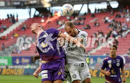 Fussball Bundesliga.  SK Austria Klagenfurt gegen SK Puntigamer Sturm Graz.  Nicolas Wimmer,   (Klagenfurt),   Jon Gorenc Stankovic (Graz). Klagenfurt, am 11.9..2022. 
Foto: Kuess

---
pressefotos, pressefotografie, kuess, qs, qspictures, sport, bild, bilder, bilddatenbank