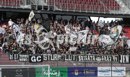 Fussball Bundesliga.  SK Austria Klagenfurt gegen SK Puntigamer Sturm Graz.   Fans (Graz). Klagenfurt, am 11.9..2022. 
Foto: Kuess

---
pressefotos, pressefotografie, kuess, qs, qspictures, sport, bild, bilder, bilddatenbank