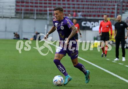 Fussball Bundesliga.  SK Austria Klagenfurt gegen SK Puntigamer Sturm Graz.   Florian Rieder (Klagenfurt). Klagenfurt, am 11.9..2022. 
Foto: Kuess

---
pressefotos, pressefotografie, kuess, qs, qspictures, sport, bild, bilder, bilddatenbank