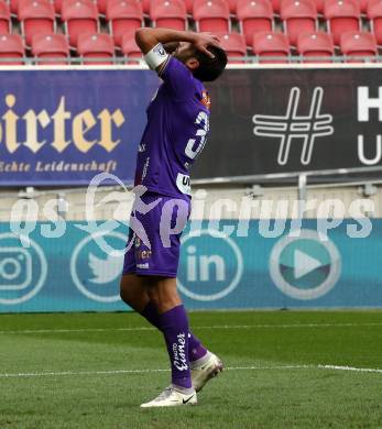 Fussball Bundesliga.  SK Austria Klagenfurt gegen SK Puntigamer Sturm Graz.  Markus Pink  (Klagenfurt). Klagenfurt, am 11.9..2022. 
Foto: Kuess

---
pressefotos, pressefotografie, kuess, qs, qspictures, sport, bild, bilder, bilddatenbank