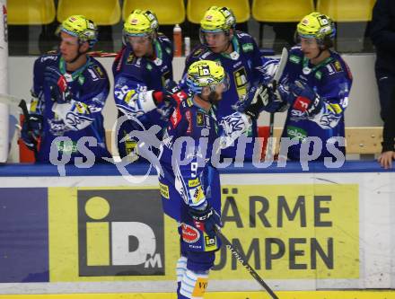 EBEL. Eishockey Bundesliga. VSV gegen BEMER Pioneers Vorarlberg.  Torjubel Alexander Rauchenwald (VSV). Villach, am 22.92022.
Foto: Kuess
www.qspictures.net
---
pressefotos, pressefotografie, kuess, qs, qspictures, sport, bild, bilder, bilddatenbank