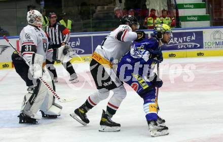 EBEL. Eishockey Bundesliga. VSV gegen BEMER Pioneers Vorarlberg. Maximilian Rebernig,  (VSV),  Ivan Korecky, David Madlener  (Vorarlberg). Villach, am 22.92022.
Foto: Kuess
www.qspictures.net
---
pressefotos, pressefotografie, kuess, qs, qspictures, sport, bild, bilder, bilddatenbank