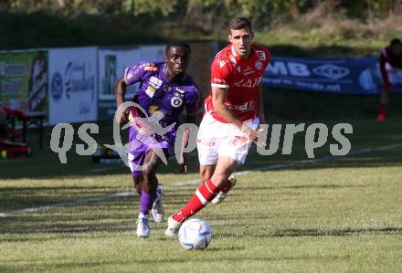 Fussball Testspiel. SK Austria Klagenfurt gegen GAK.  Solomon Bonnah (Klagenfurt). St. Michael im Lavanttal, am 23.9.2022.
Foto: Kuess
---
pressefotos, pressefotografie, kuess, qs, qspictures, sport, bild, bilder, bilddatenbank