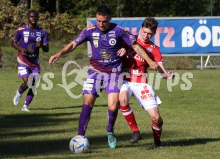 Fussball Testspiel. SK Austria Klagenfurt gegen GAK.  Sinan Karweina, (Klagenfurt), Thorsten Schriebl  (GAK). St. Michael im Lavanttal, am 23.9.2022.
Foto: Kuess
---
pressefotos, pressefotografie, kuess, qs, qspictures, sport, bild, bilder, bilddatenbank