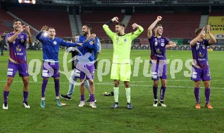 Fussball Bundesliga. SK Austria Klagenfurt gegen SC Austria Lustenau.  Jubel (Klagenfurt). Klagenfurt, am 8.10.2022.
Foto: Kuess
---
pressefotos, pressefotografie, kuess, qs, qspictures, sport, bild, bilder, bilddatenbank