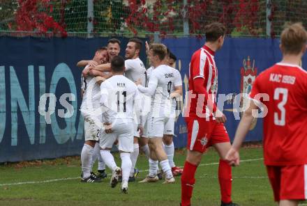 Fussball. Kaerntner Liga.  KAC gegen Atus Ferlach.  Torjubel  Dejan Kern (Ferlach).  Klagenfurt,  am 15.10.2022. 
Foto: Kuess
---
pressefotos, pressefotografie, kuess, qs, qspictures, sport, bild, bilder, bilddatenbank