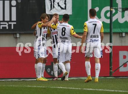 Fussball Bundesliga. SK Austria Klagenfurt gegen LASK  Torjubel  (LASK). Klagenfurt, am 15.10.2022.
Foto: Kuess
---
pressefotos, pressefotografie, kuess, qs, qspictures, sport, bild, bilder, bilddatenbank