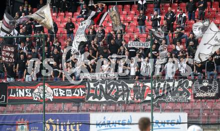 Fussball Bundesliga. SK Austria Klagenfurt gegen LASK   Fans. Klagenfurt, am 15.10.2022.
Foto: Kuess
---
pressefotos, pressefotografie, kuess, qs, qspictures, sport, bild, bilder, bilddatenbank