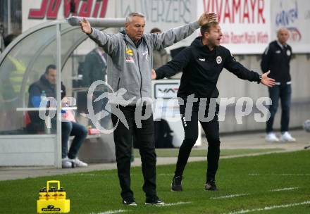 Fussball Bundesliga. SK Austria Klagenfurt gegen LASK   Trainer Peter Pacult, Co-Trainer Martin Lassnig (Klagenfurt). Klagenfurt, am 15.10.2022.
Foto: Kuess
---
pressefotos, pressefotografie, kuess, qs, qspictures, sport, bild, bilder, bilddatenbank