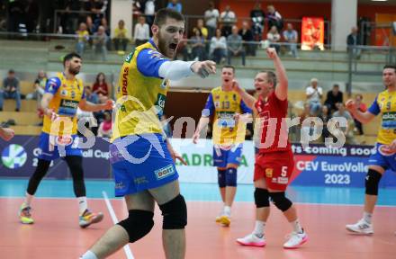 Volleyball. CEV Cup. SK Zadruga Aich/Dob gegen Calcit Kamnik.  Redi Bakiri (Aich/Dob). Bleiburg, am 19.10.2022.
Foto: Kuess
---
pressefotos, pressefotografie, kuess, qs, qspictures, sport, bild, bilder, bilddatenbank