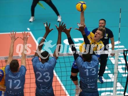 Volleyball. CEV Cup. SK Zadruga Aich/Dob gegen Calcit Kamnik.  Stefan Kaibald (Aich/Dob). Bleiburg, am 19.10.2022.
Foto: Kuess
---
pressefotos, pressefotografie, kuess, qs, qspictures, sport, bild, bilder, bilddatenbank