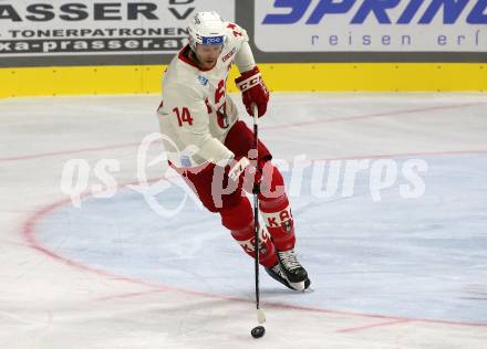 EBEL. Eishockey Bundesliga. EC KAC gegen  Steinbach Black Wings 1992.  Paul Postma (KAC). Klagenfurt, am 21.10.2022.
Foto: Kuess
www.qspictures.net
---
pressefotos, pressefotografie, kuess, qs, qspictures, sport, bild, bilder, bilddatenbank