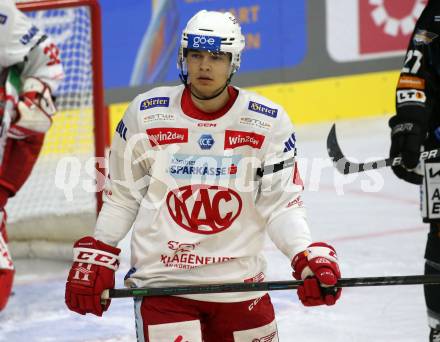 EBEL. Eishockey Bundesliga. EC KAC gegen  Steinbach Black Wings 1992. Kele Steffler  (KAC). Klagenfurt, am 21.10.2022.
Foto: Kuess
www.qspictures.net
---
pressefotos, pressefotografie, kuess, qs, qspictures, sport, bild, bilder, bilddatenbank