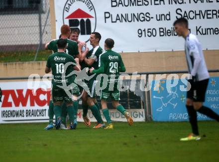 Fussball. Kaerntner Liga. Bleiburg gegen Lendorf.  Torjubel Sandro Christoph Morgenstern  (Lendorf). Bleiburg, am 22.10.2022.
Foto: Kuess
---
pressefotos, pressefotografie, kuess, qs, qspictures, sport, bild, bilder, bilddatenbank