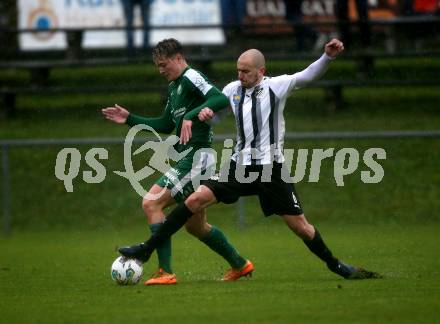 Fussball. Kaerntner Liga. Bleiburg gegen Lendorf.   Nikola Tolimir (Bleiburg),  Sandro Christoph Morgenstern  (Lendorf). Bleiburg, am 22.10.2022.
Foto: Kuess
---
pressefotos, pressefotografie, kuess, qs, qspictures, sport, bild, bilder, bilddatenbank